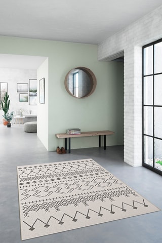 Tapis Prisma - Ecru et noir
