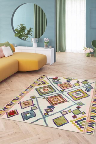 Tapis Mambo - Blanc et jaune