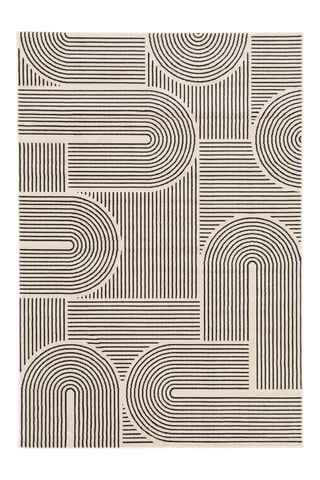 Tapis Canvas - Ecru et noir