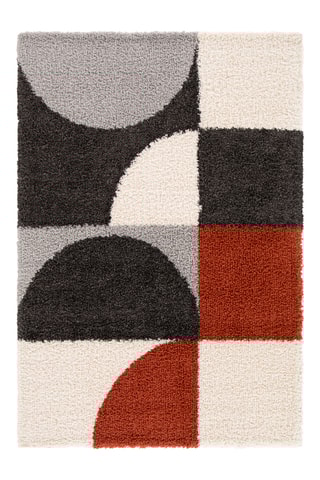 Tapis Gipsy - Gris et rouge