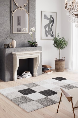 Tapis Sherpa Cosy - Noir et blanc