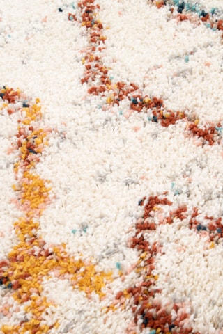 Tapis Sherpa Cosy - Ecru et orange