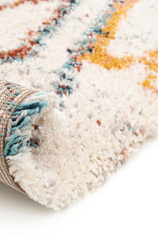 Tapis Sherpa Cosy - Ecru et orange