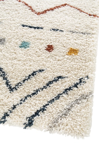 Tapis Sherpa Cosy - Beige et bleu