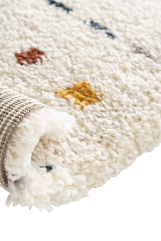 Tapis Sherpa Cosy - Beige et bleu