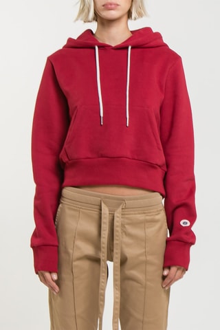Korte Sweater met Capuchon Crop - Rood
