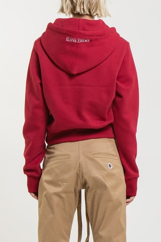 Korte Sweater met Capuchon Crop - Rood