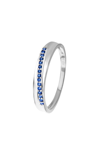 Bague - Or blanc et saphirs