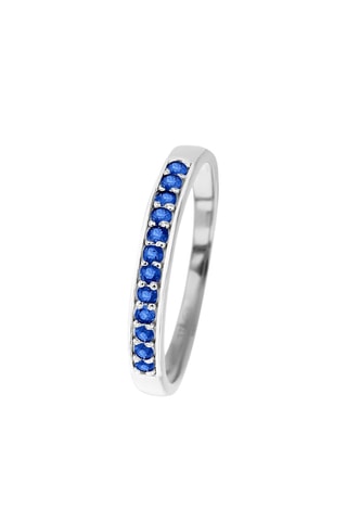 Bague - Or blanc et saphirs