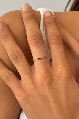 Bague - Or rose et diamants noirs