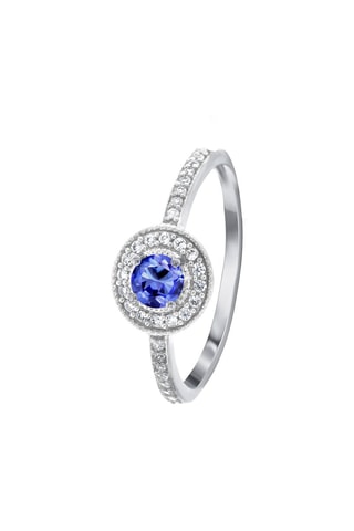 Bague - Or blanc, topazes et tanzanite