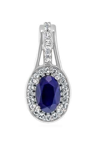 Collier - Or blanc, topazes et saphir