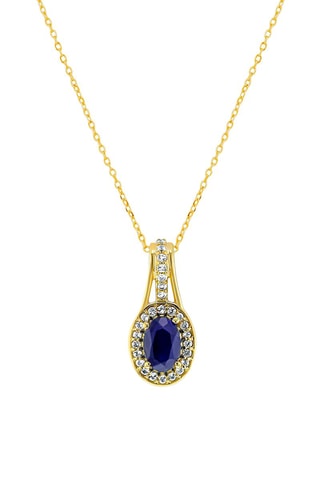 Pendentif - Or jaune, topazes et saphir