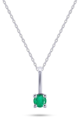 Pendentif - Or blanc et émeraude