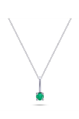 Pendentif - Or blanc et émeraude