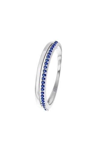 Bague - Or blanc et saphirs
