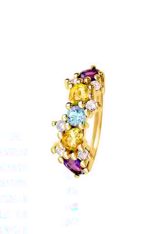 Bague - Or jaune, topazes, améthystes et citrines