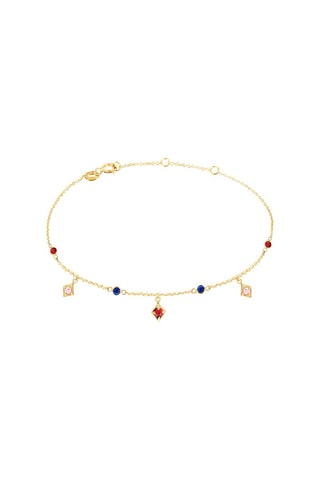 Bracelet - Or jaune, rubis et saphirs