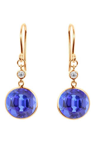 Boucles d'oreilles - Or jaune, topazes et tanzanites