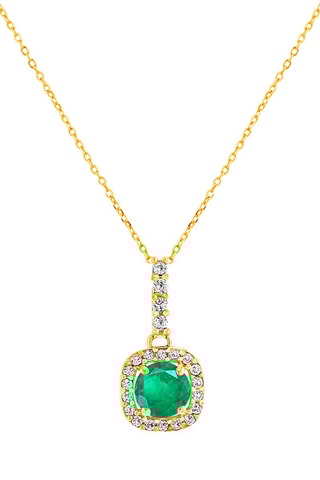 Collier - Or jaune, topazes et émeraudes