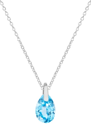 Pendentif - Or blanc et topaze