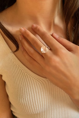 Bague - Or rose et quartz rose