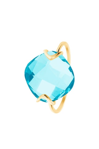 Bague - Or jaune et quartz