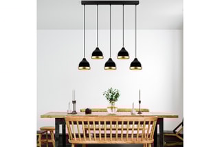 Suspension Yildo - Noir et doré - 5 x 40 W