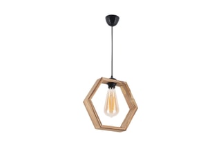 Suspension en bois - Naturel et noir - 45-60 W