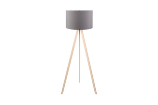 Lampadaire trépied Ayd - Gris et imitation chêne