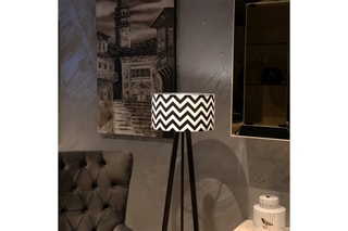 Lampadaire - Blanc et noir - 60 W