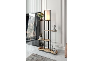 Lampadaire - Imitation noyer - 40 W