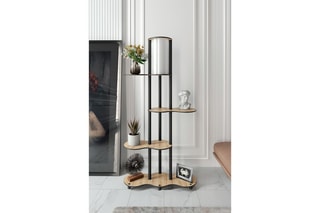 Lampadaire - Imitation noyer - 40 W