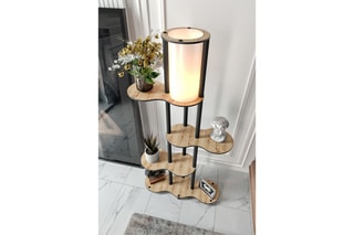 Lampadaire - Imitation noyer - 40 W