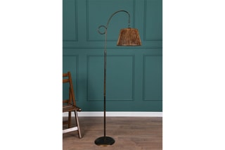 Lampadaire - Noir et doré rose - 60 W