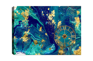 Horloge - Bleu et doré