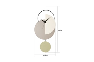Horloge murale Madeco - 68 x 31 cm - Beige et gris
