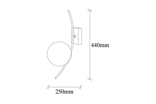 Applique murale Hilal - Noir - 40 W