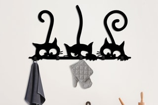 Porte-manteau mural Hidden Cats Noir