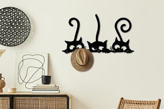 Porte-manteau mural Hidden Cats Noir