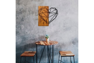 Décoration murale Heart - Naturel et noir