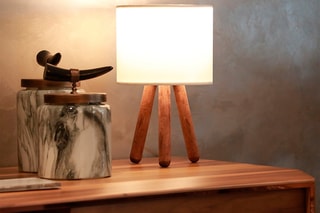 Lampe à poser Ayd en bois - Marron et écru