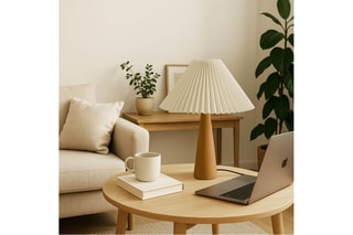 Lampe à poser en bois - Crème - 40 W