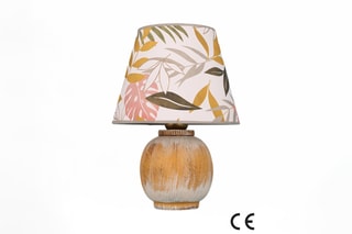 Lampe à poser -en céramique - Beige - 40 W