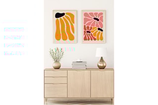 2 tableaux en bois massif - 70 x 50 cm