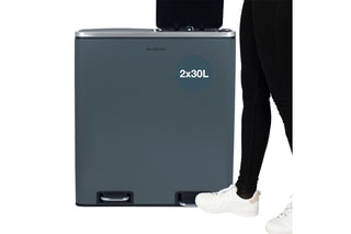Caixote do lixo 2 compartimentos com pedal  60 l - Recondicionado - Aço inoxidável