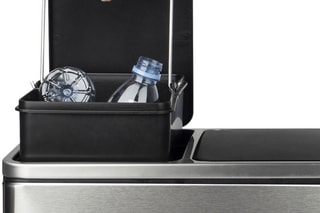 Caixote do lixo para triagem com pedais  3 x 18 l - Recondicionado - Aço inoxidável