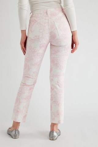 Pantalon slim - Blanc et rose