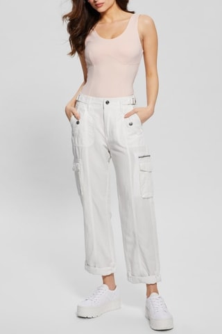 Pantalon cargo en lin Nessi - Blanc