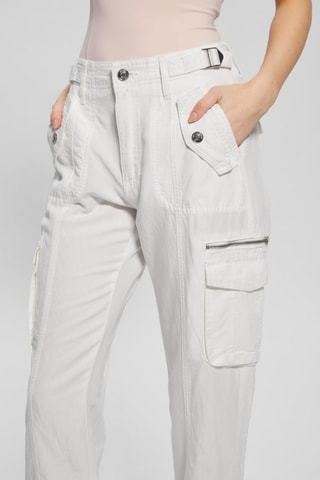 Pantalon cargo en lin Nessi - Blanc
